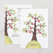 RSVP Wedding Monogram Apple Tree Carving Kaartje (Voorkant / Achterkant)
