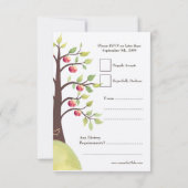 RSVP Wedding Monogram Apple Tree Carving Kaartje (Achterkant)