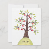 RSVP Wedding Monogram Apple Tree Carving Kaartje (Voorkant)