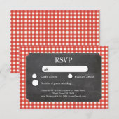 RSVP Wedding Red Check Chalkboard-kaarten voor RSV (Voorkant / Achterkant)