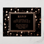 RSVP Wedding Response Kaart Flowers Luxe Folie (Voorkant)