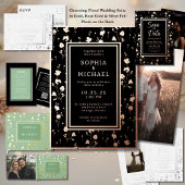 RSVP Wedding Response Kaart Flowers Sage Green