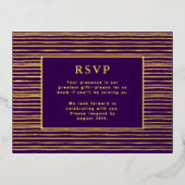 RSVP Wedding Response Kaart Modern Royal Paarse (Voorkant)