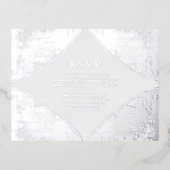 RSVP Wedding Response Kaart Modern Silver Luxury (Voorkant)