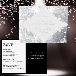 RSVP Wedding Response Kaart Modern Silver Luxury