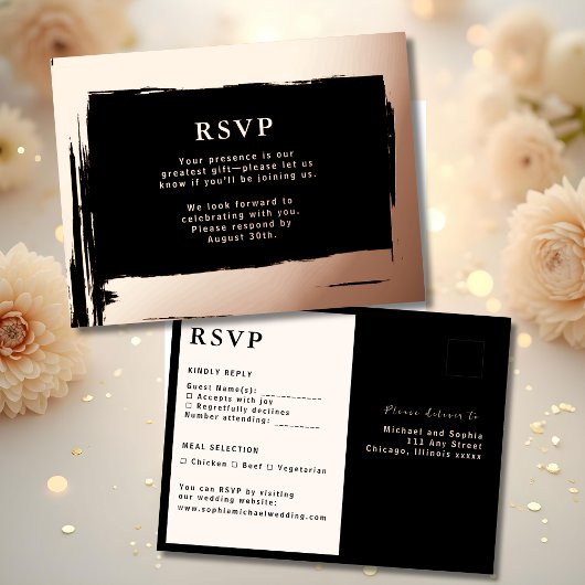 RSVP Wedding Response Kaart Moderne Elegantie