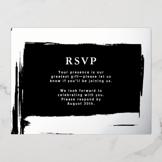 RSVP Wedding Response Kaart Moderne Elegantie (Voorkant)