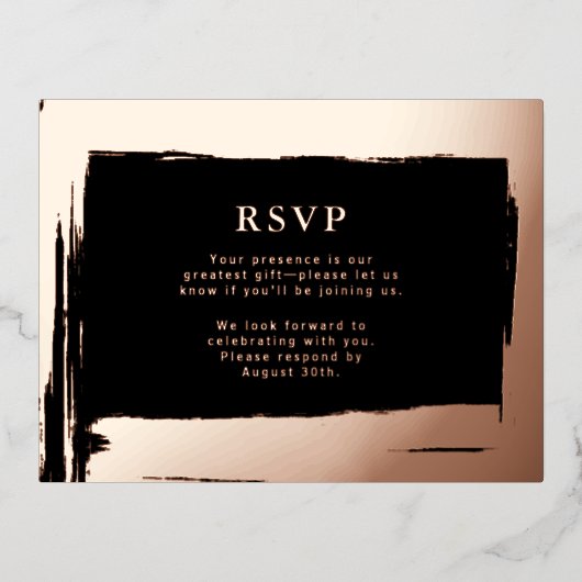 RSVP Wedding Response Kaart Moderne Elegantie (Voorkant)