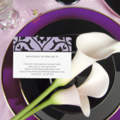 RSVP Wedding Response Kaart Paars Black Damask