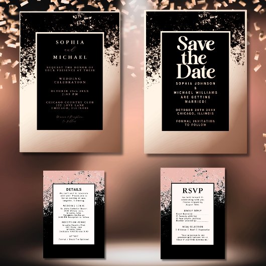 RSVP Wedding Response Kaart QR Code Moderne Elegan