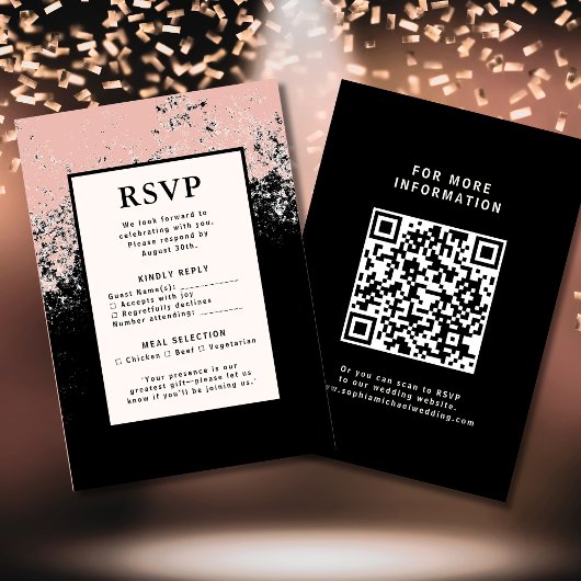RSVP Wedding Response Kaart QR Code Moderne Elegan