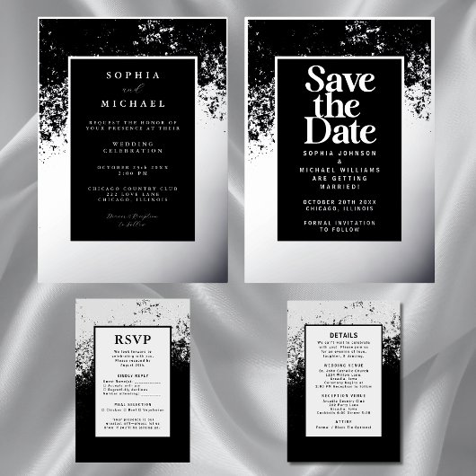 RSVP Wedding Response Kaart QR Code Moderne Elegan
