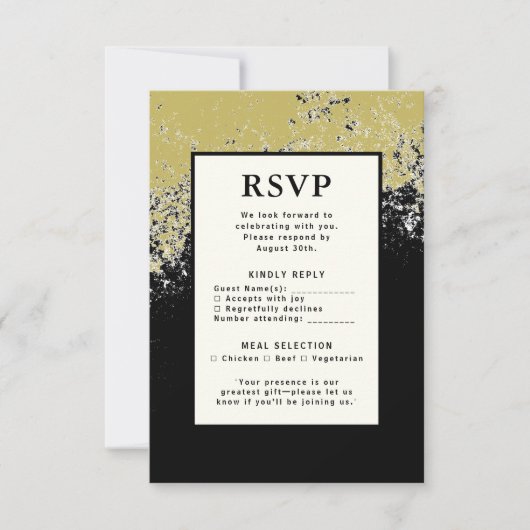 RSVP Wedding Response Kaart QR Code Moderne Elegan (Voorkant)