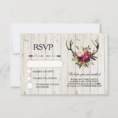 RSVP Wedding Rustic Antlers Statistische Kaarten n (Voorkant)