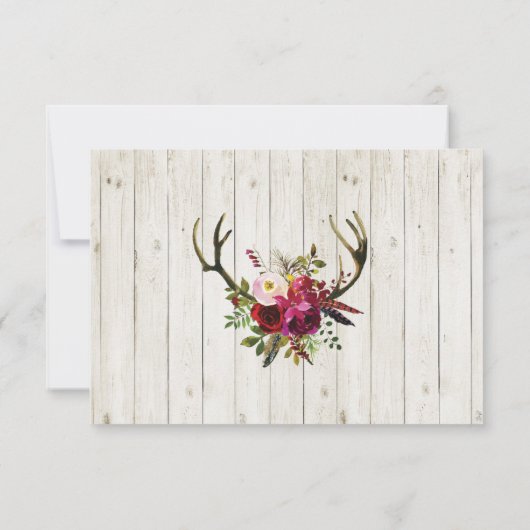 RSVP Wedding Rustic Antlers Statistische Kaarten n (Achterkant)