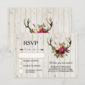 RSVP Wedding Rustic Antlers Statistische Kaarten n (Voorkant / Achterkant)