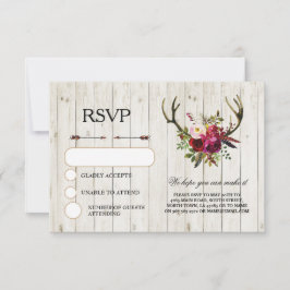 RSVP Wedding Rustic Antlers Statistische Kaarten n