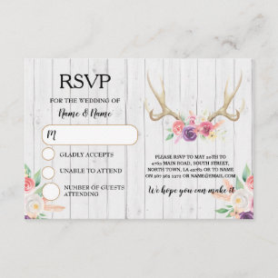 RSVP Wedding Rustic Antlers Statistische Kaarten n