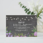 RSVP Wedding Rustic Chalk Floral Cards nodigt uit (Staand voorkant)