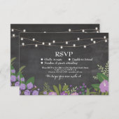 RSVP Wedding Rustic Chalk Floral Cards nodigt uit (Voorkant / Achterkant)