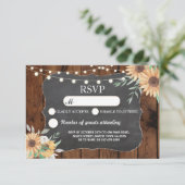 RSVP Wedding Rustic Lights Zonnebloem Reageer Kaar Kaart (Staand voorkant)