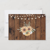 RSVP Wedding Rustic Lights Zonnebloem Reageer Kaar Kaart (Achterkant)