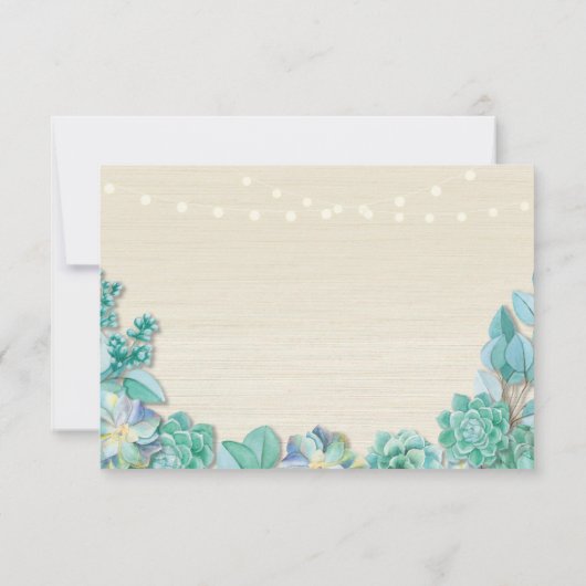 RSVP Wedding Rustic Mint Succulents Cards nodigt u (Achterkant)