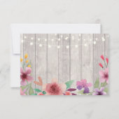 RSVP Wedding Rustic Wood Floral Cards nodigt uit (Achterkant)