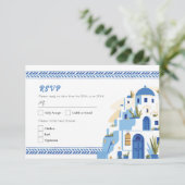 RSVP Wedding Santorini Griekenland Griekenland Rea Kaart (Staand voorkant)