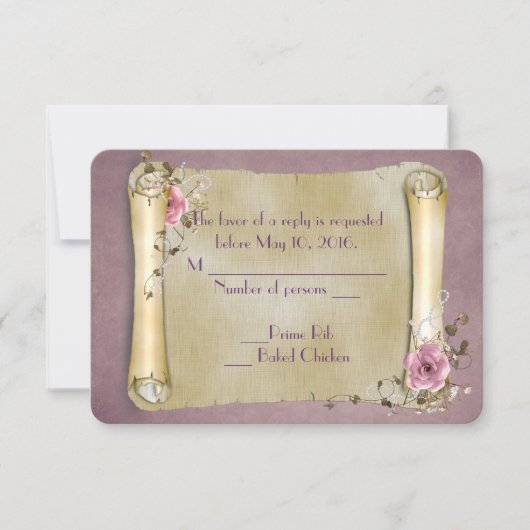 RSVP Wedding Scroll Kaartje (Voorkant)