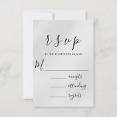RSVP Wedding Silver Grey Paper 3D Blue Kaartje (Voorkant)