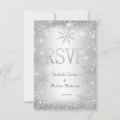 RSVP Wedding Silver Winter Wonderland Snowflakes (Voorkant)