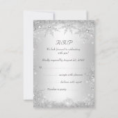 RSVP Wedding Silver Winter Wonderland Snowflakes (Achterkant)