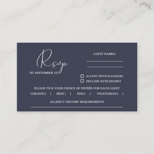 RSVP Wedding Sjabloon Visitekaartje (Voorkant)