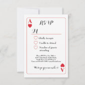 RSVP Wedding Speding Card Ace of Hearts nodigt u u (Voorkant)