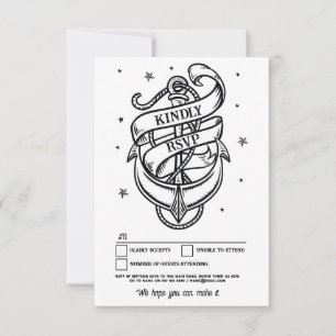 RSVP Wedding Tattoo Traditional Rock Anchor Kaart