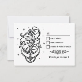 RSVP Wedding Tattoo Traditional Rock Anchor Kaart