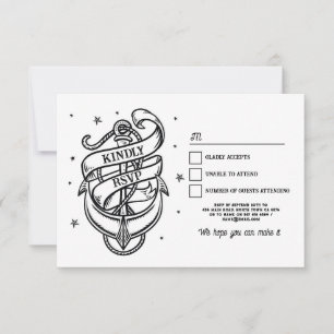 RSVP Wedding Tattoo Traditional Rock Anchor Kaart
