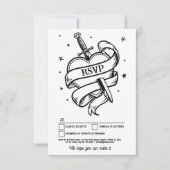 RSVP Wedding Tattoo Traditional Rock Heart Kaart (Voorkant)