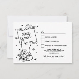 RSVP Wedding Tattoo Traditional Rock n Roll Kaart