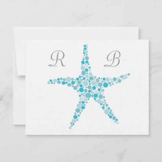RSVP Wedding Turquoise Aqua Starfish Beach (Achterkant)