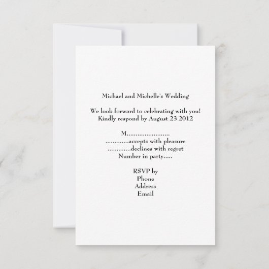 RSVP Wedding Verloving Black Gold Hearts (Achterkant)