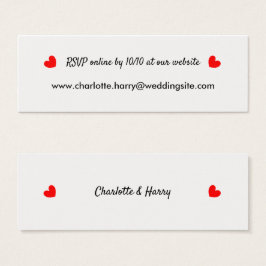 RSVP Wedding Website gepersonaliseerd Mini Visitekaartjes
