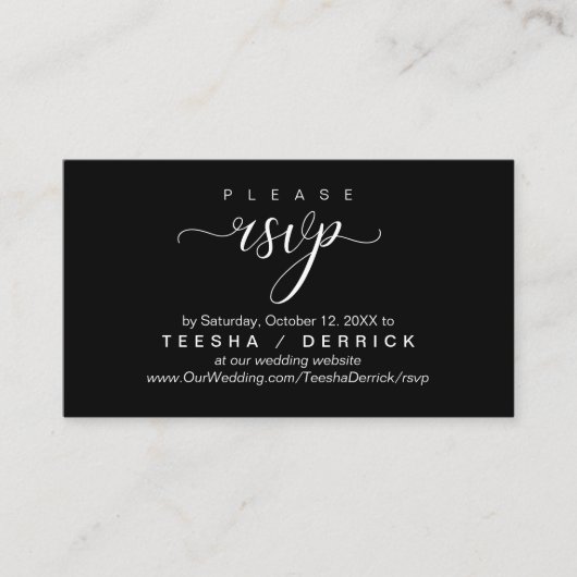 RSVP Wedding Website Herinnering, Modern Classy Informatiekaartje (Voorkant)