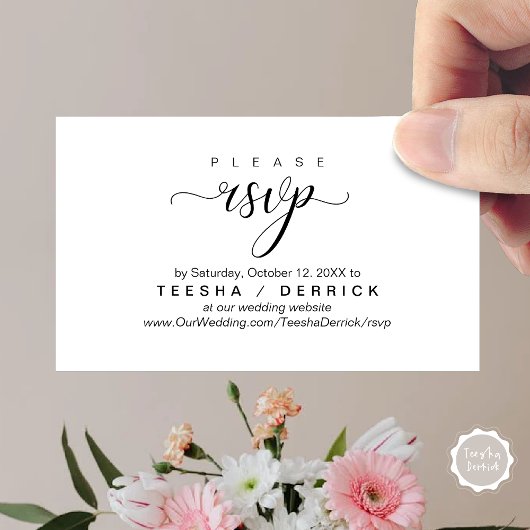RSVP Wedding Website Herinnering, Modern Classy Informatiekaartje
