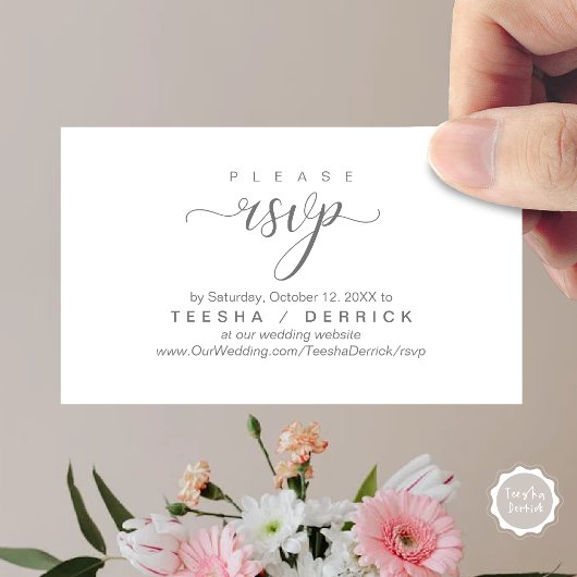 RSVP Wedding Website Herinnering, Modern Classy Informatiekaartje