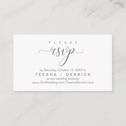RSVP Wedding Website Herinnering, Modern Classy Informatiekaartje (Voorkant)