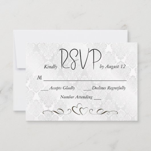 RSVP Wedding White Satin Damask (Voorkant)
