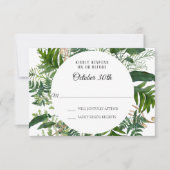 RSVP Wedding Wild Ferns Forest Leaf Foliage Kaart (Voorkant)
