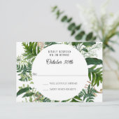 RSVP Wedding Wild Ferns Forest Leaf Foliage Kaart (Staand voorkant)